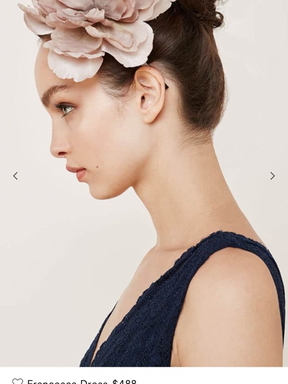 Reformation NWT Size 12 $488 Francesca Deep Navy Plunge Lace Dress Wedding Gown - Picture 3 of 11